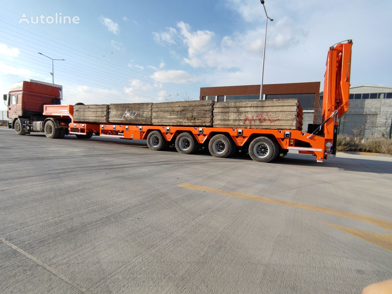 новый полуприцеп низкорамная платформа Emirsan Immediate Delivery From Stock EXTENDABLE PLATFORM - STEERING AXL